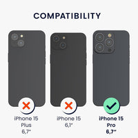 kwmobile Case Compatible with Apple iPhone 15 Pro Case - Slim TPU Silicone Phone Cover - Soft Touch Finish - Baltic Blue