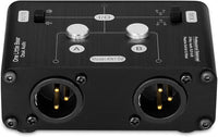 Mini 2 Way HiFi Stereo Audio XLR A/B Passive Switcher Box & Mixer Sound Splitter (1-IN-2-OUT)