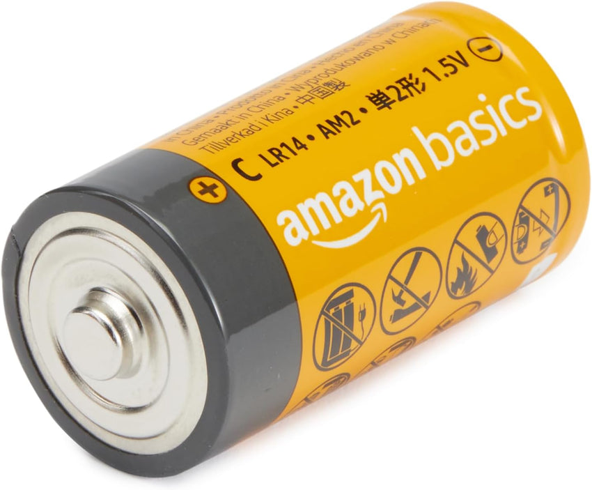 Amazon Basics 24-Pack C Cell All-Purpose Alkaline Batteries, 1.5 Volt, 5-Year Shelf Life