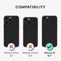 kwmobile Case Compatible with Apple iPhone 13 - Case with Hand Strap and Stand Soft TPU Silicone Coating - Blueberry