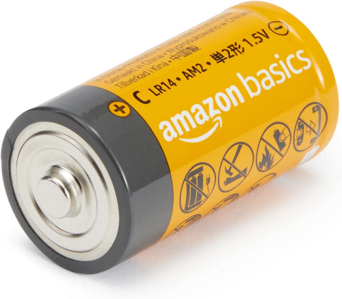 Amazon Basics 8-Pack C Cell All-Purpose Alkaline Batteries, 1.5 Volt, 5-Year Shelf Life