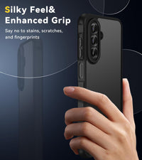 ivoler 3 in 1 Case for Samsung Galaxy A16 4G/5G with 2 Pieces Tempered Glass,[Military Protection] Transparent Anti-Shock Protective Cover-Black