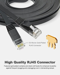 Yauhody CAT6 Ethernet Cable - 1m Black Pack of 6, High Speed Gigabit Internet LAN Patch Cable for TV, Gaming, Router