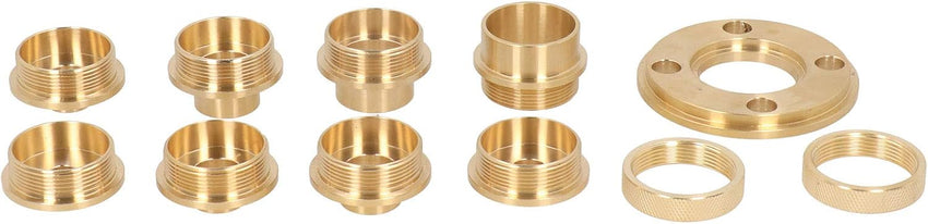 Ladieshow 11 Pcs Brass Router Guide with Lock Nut and Router Adapter