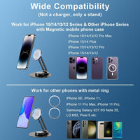 flintronic Magnetic Phone Stand for iphone, Foldable & Adjustable Aluminum Magnetic iPhone Stand with 360°Rotation Base, Compatible with iPhone 15/14/13/12 Series- Black