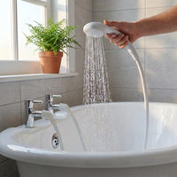 Croydex Shower Head & Hose Push-On 1.2m Rub-Clean Nozzles Compatible with Low/High Pressure â Chrome