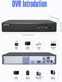ANNKE 3K/5MP Lite 4 Channel H.265+ DVR Recorder for CCTV Security System, 5in1 Hybrid DVR for Analog/XVI/CVBS/AHD/TVI and 1 pcs IP Cameras, Smart AI Human/Vehicle Detection, Email Alert, No Hard Drive