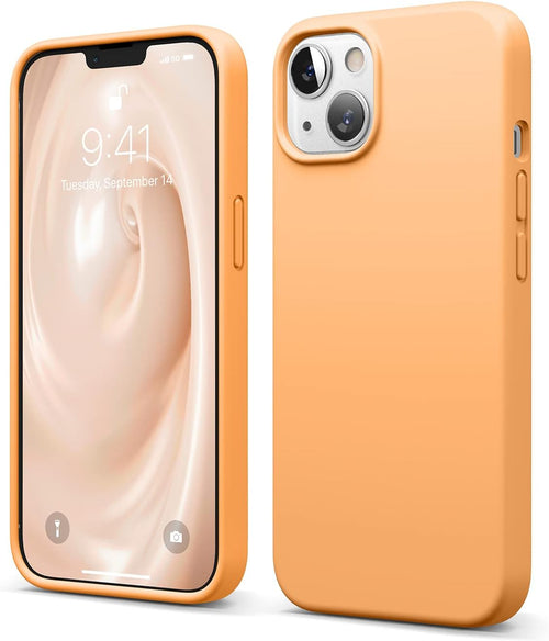 elago Liquid Silicone Case Compatible with iPhone 13 Case (6.1"), Premium Silicone, Full Body Protection - 3 Layer Shockproof Phone Cover, Anti-Scratch Soft Microfiber Lining (Orange)