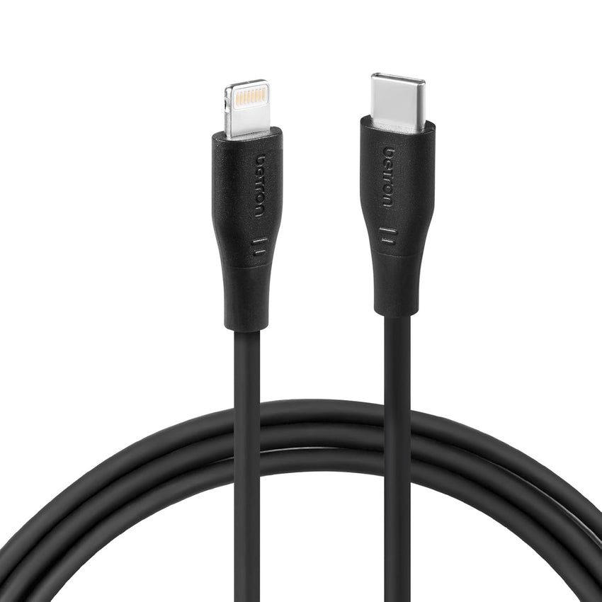 Betron USB C to flat Cable Compatible with iPhone, 1 Metre, Black