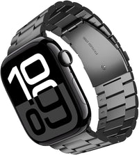 Apple Watch Straps Stainless Steel Compatible with Series 11/10/9/8/7/6/5/4/3/2/1 â Black