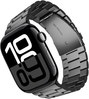 Apple Watch Straps Stainless Steel Compatible with Series 11/10/9/8/7/6/5/4/3/2/1 â Black
