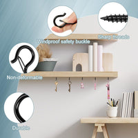 Screw Hooks M5 With Safety Buckle Wall Ceiling Hooks 20pc For Hanging Plants Lights â Zinc