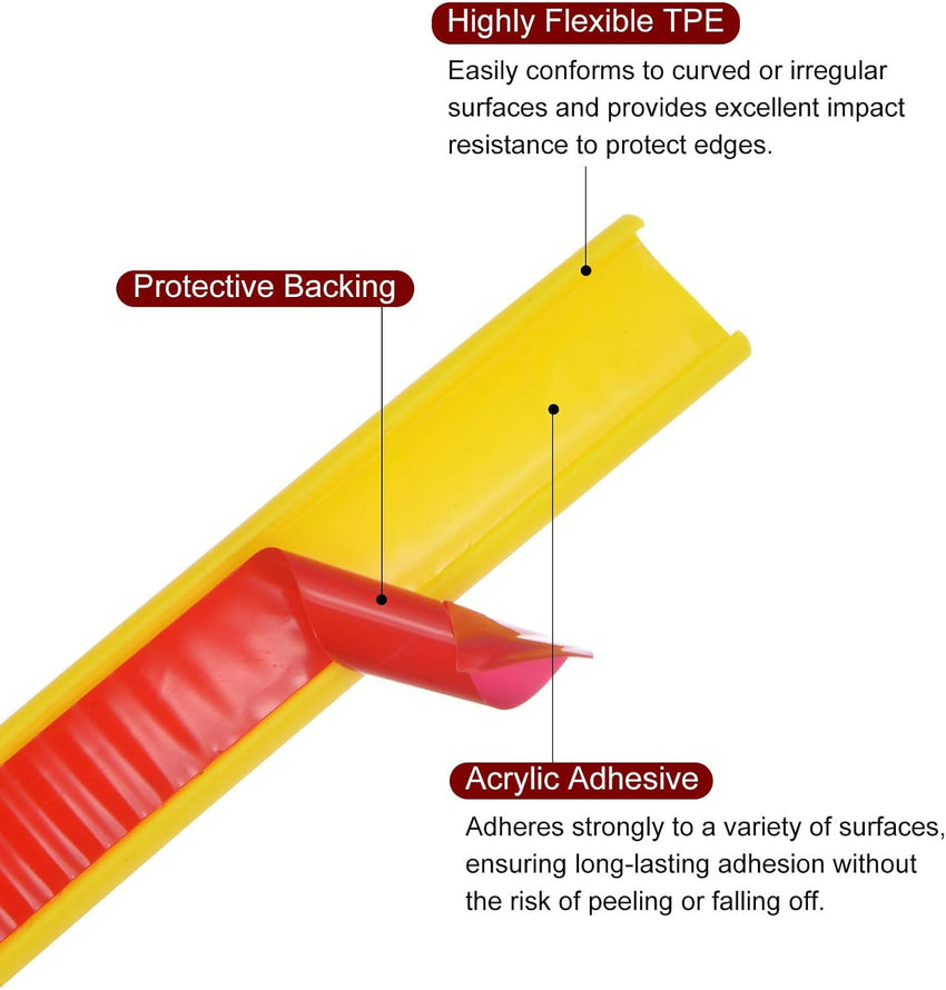 Self-Adhesive U-Shape Edge Banding TPE Flexible Veneer Edging 9mm x 5m â Yellow