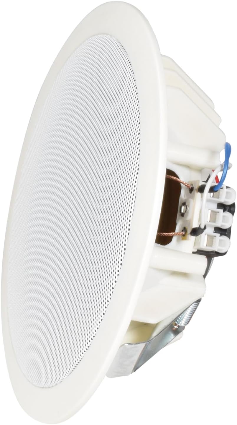 Adastra | Flush-Mount 100V Ceiling Speaker supplied singularly with Selectable 3 to 6W Output in a Clean White Finish