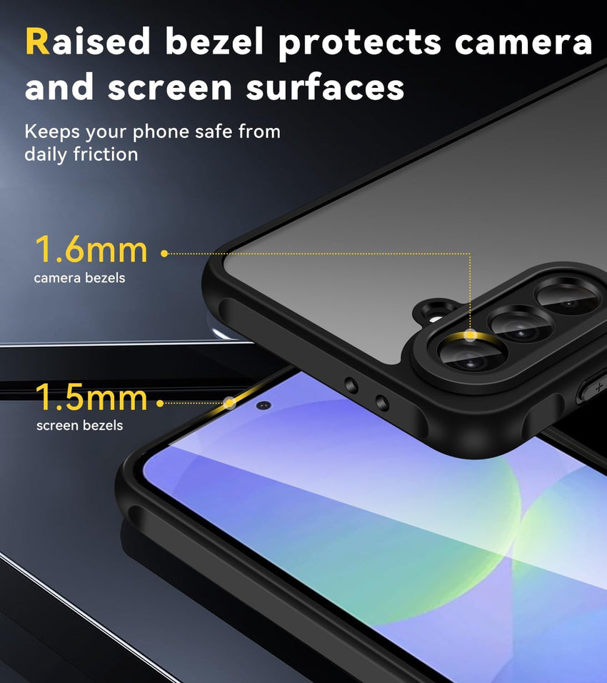 ivoler 3 in 1 Case for Samsung Galaxy A56 5G with 2 Pieces Tempered Glass,[Military Protection] Transparent Anti-Shock Protective Cover-Purple