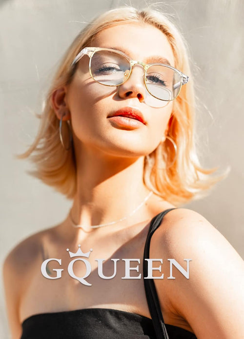GQUEEN Fake Glasses Vintage Retro Half Frame Clear Lens Eyeglasses â Unisex