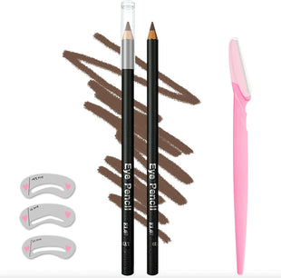 Eyebrow Pencil Set Long Lasting with Stencils Ã¢ÂÂ Brown