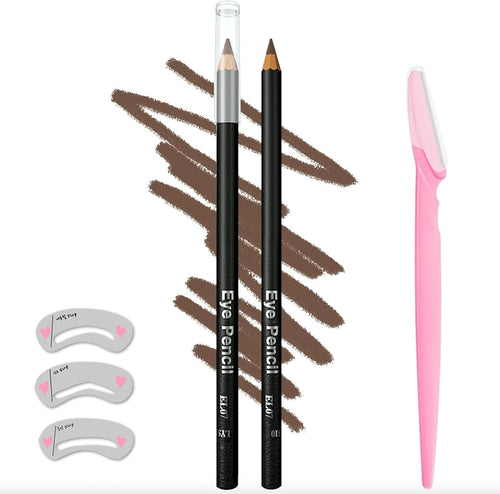 Eyebrow Pencil Set Long Lasting with Stencils Ã¢ÂÂ Brown
