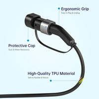 QIAO)) Type 2 EV Charging Cable, 7.4kW 10M 32A Single Phase, Electric Vehicle Type 2 to Type 2 IEC 62196 EV Charger Cable, EVs/Plug-in Hybrid Fast Car Charging Cable with Carry Bag