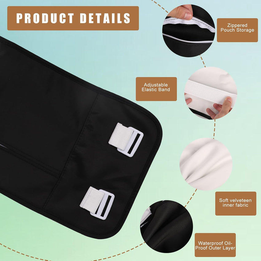 2pcs Reusable Castor Oil Pack Wraps Adjustable Leak-Proof Belt Ã¢ÂÂ Black