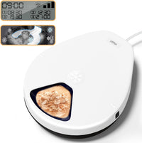 Automatic Cat Feeder with Cooling & Timer Wet Food Dispenser Washable Plates White
