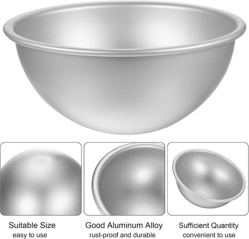 sourcing map Metal Cake Pan Set, Aluminum Alloy Princess Doll Cake Baking Non Stick for Home Kitchen Dessert DIY, 7.1" Hemispherical