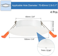 PATIKIL 100mm Metal Ceiling Hole Cover Plate Decorative Cap Access Panel â Matte White