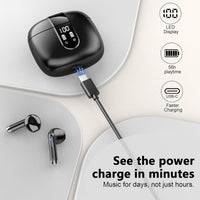 Wireless Earbuds, Bluetooth 5.4 Headphones NEW Wireless Headphones with 4 ENC Mic, 56H Bluetooth Earphones in Ear Noise Cancelling Deep Bass, Mini Ear Buds Bluetooth Earbuds IP7 Waterproof LED Display