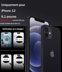 Mootobo iPhone 12 Case 6.1 inch, Military-Grade Protection 360^0 Full Body Frosted Translucent Back Phone Cover, Anti-Fingerprint Slim Shockproof Phone Case for iPhone 12 - Black