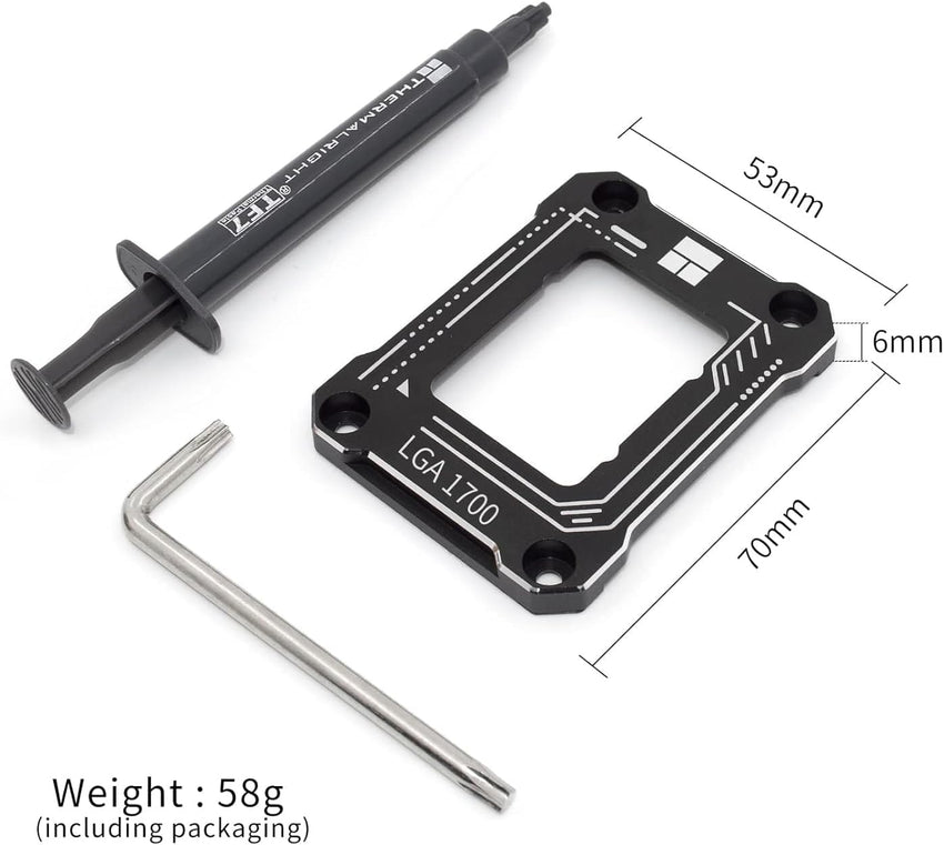 Thermalright CPU Contact Frame for LGA 1700 Retrofit Kit, 17XX-BCF Bracket Intel 12th/13th/14th Generation Anti-Bending Buckle Black