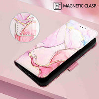 for Google Pixel 9 Case, 9 Pro Case, Marble Wallet PU Leather Shockproof Flip Phone Cover Card Holder Magnetic Clasp Kickstand TPU Inner Shell Bumper Case Cover for Google Pixel 9/9 Pro, Rose Gold