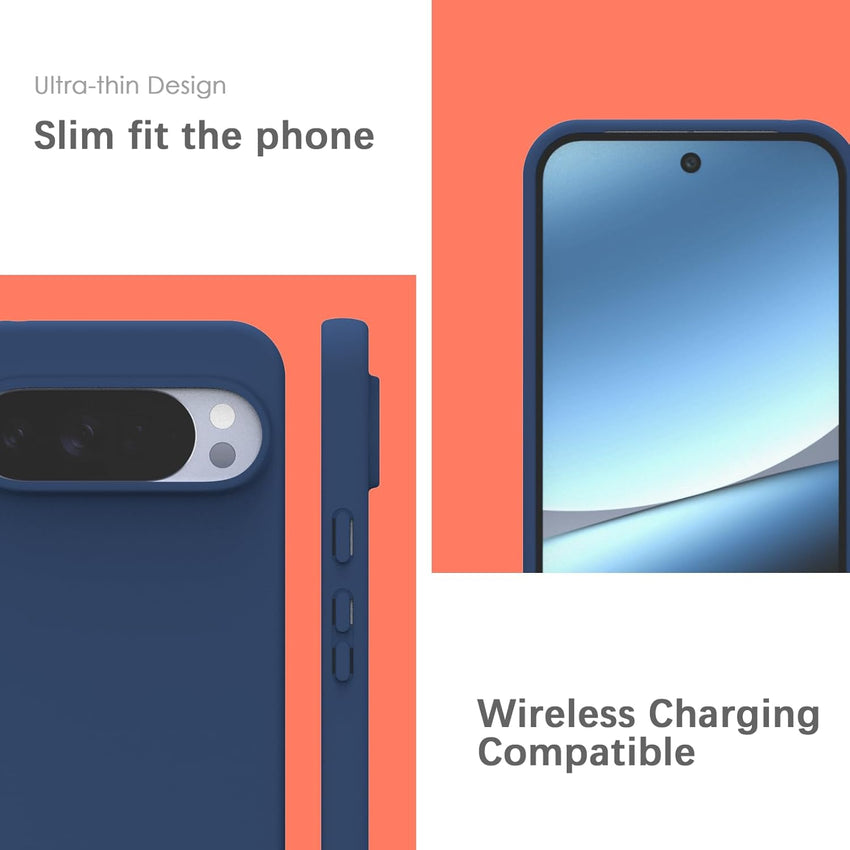 YATWIN Silicone Case for Google Pixel 10 Pro XL, Soft-Touch, Shockproof, DustProof, Antiskid Phone Cover for Google Pixel 10 Pro XL - Dark Blue
