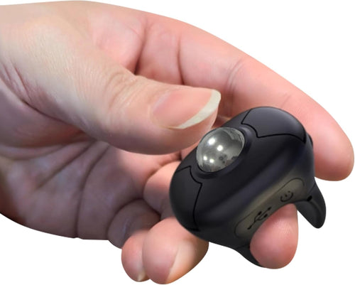Wireless Trackball Finger Ring Mouse 2.4G & Bluetooth Rechargeable for PC/Android/Mac â Black