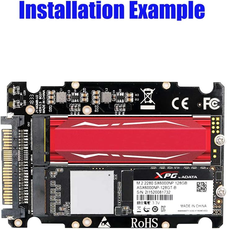 M.2 NVMe (Key M/B) to U.2 SFF-8639 Adapter