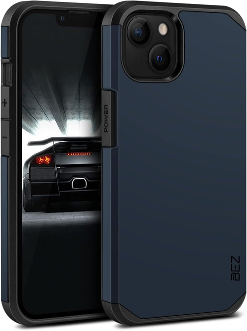 BEZ Case for iPhone 13, Case for iPhone 13 Shockproof Survivor Double Protection Resistant, Dark Blue