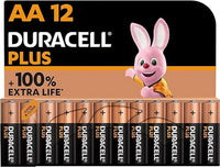 DURACELL Plus AA Batteries (12 Pack) - Alkaline Batteries 1.5V - Up to 150% Extra Life with POWER BOOST Actives- Reliability For Everyday Devices - 0% Plastic Packaging - 10-Year Storage-MN1500