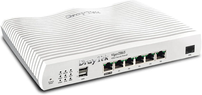 DrayTek Vigor 2865 Ethernet Router, VPN Firewall, VDSL2 35b/ADSL2+ Dual-WAN, Integrated VDSL modem, VoIP, Small Business (Router)