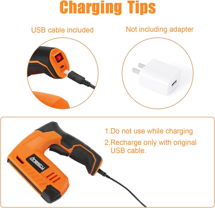 Cordless Staple Gun, 2in1 Electric Stapler & Nailer, Rechargeable Stapler/Tacker, with 2000pcs 10mm Nails and 2000pcs 10mm Staples [Small, Lightweight, Compact]