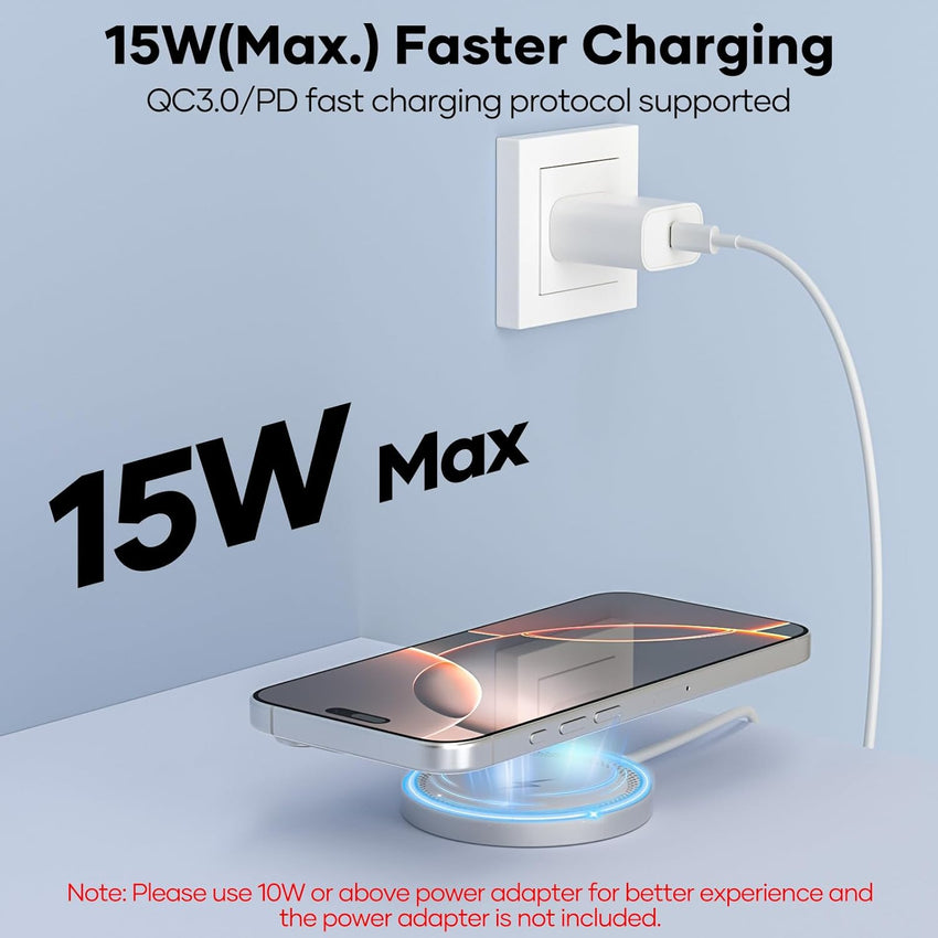 Magnetic Wireless Charger, Fast Apple Mag-Safe Charger for iPhone 17/16/15/14/13/12 Series, Wireless Magnet Mag Safe Charging Pad for AirPods 3/2/Pro, Strong Magnetic Charger Pad