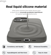 elago Compatible with iPhone 16 Pro Case, Premium Liquid Silicone Case, Full Body Protective Cover, Shockproof, Slim Phone Case, Anti-Scratch Soft Microfiber Lining, 6.3 inch (Medium Grey)