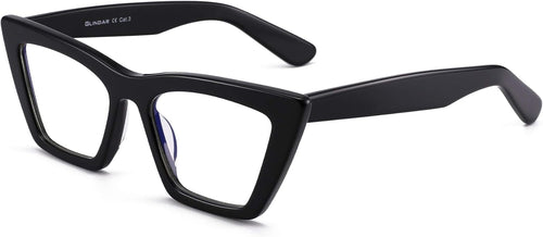 GLINDAR Cat Eye Blue Light Blocking Glasses Vintage Narrow Square Ã¢ÂÂ Black