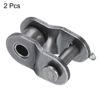 sourcing map 2Pcs #420 Chain Offset Half Link Roller, 1/2" Pitch Carbon Steel, Standard Chain End Connector Split Links