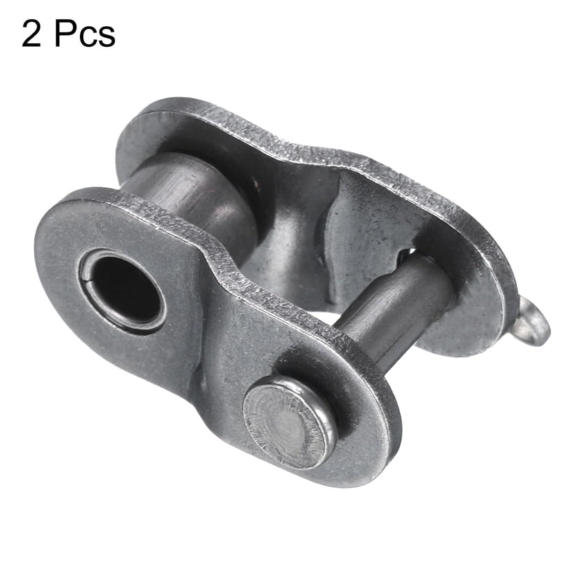 sourcing map 2Pcs #420 Chain Offset Half Link Roller, 1/2" Pitch Carbon Steel, Standard Chain End Connector Split Links