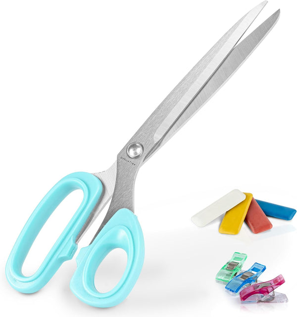 Fabric Scissors Set with 4 Tailors Chalk & 20 Clips â 12.5 cm Stainless Steel