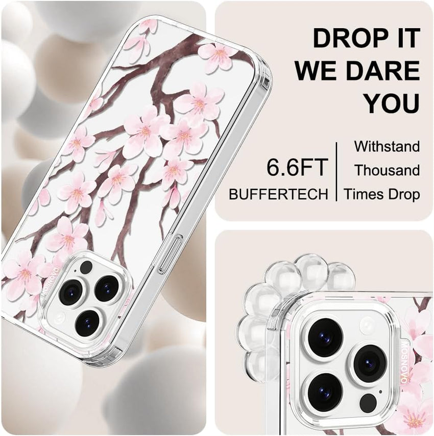 MOSNOVO Case for iPhone 13 Pro Max, [Buffertech 6.6ft Military-Grade Drop Protection] [Anti Peel Off Tech] Clear TPU Bumper Phone Case Cover Design - Balloonasaurus