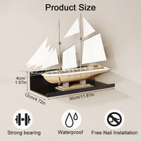 2-Pack Wall Shelves Self-Adhesive Metal Floating No-Drill Shelf Bathroom Kitchen Shower Caddy Ã¢ÂÂ White 30cm