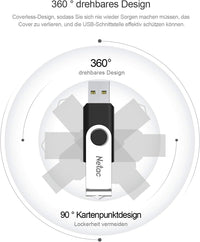 Netac 64GB USB 3.2 Flash Drive, High Speed Swivel Design Memory Stick,Up to 90/30 MB/s(R/W) Pen Drive, Thumb Drive for Data Storage, Zip Drive and jump Drive with LED Light