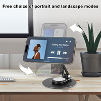 flintronic Magnetic Phone Stand for iphone, Foldable & Adjustable Aluminum Magnetic iPhone Stand with 360°Rotation Base, Compatible with iPhone 15/14/13/12 Series- Black