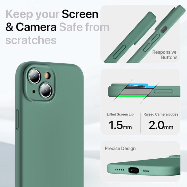 GOODVISH 3 IN 1 for iPhone 16 Pro Max Case 6.9 inch, Upgraded Camera Protection, 2 Pack HD Screen Protector, Liquid Silicone Anti-Scratch Shockproof Gel Rubber Non-Fingerprint Phone Case, Black