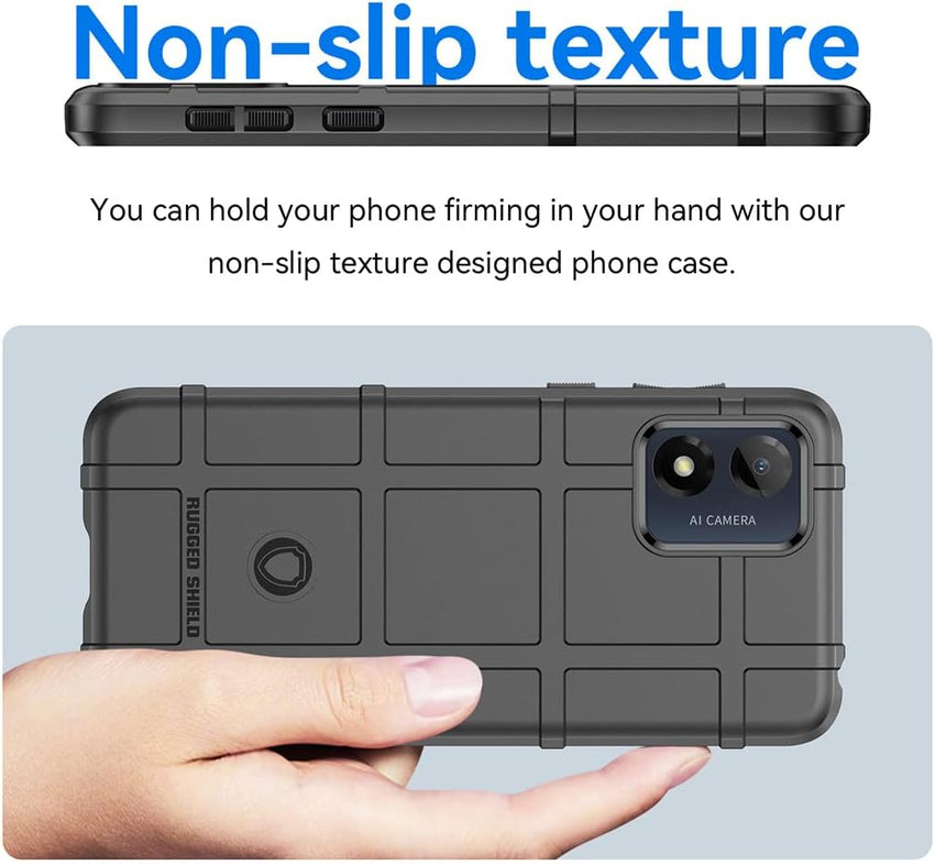 SEAHAI Case for Motorola Moto E13, Army Case Silicone Phone Case Rubber Cover Shockproof Heavy Duty Protection Ultra Thin Cover - Black